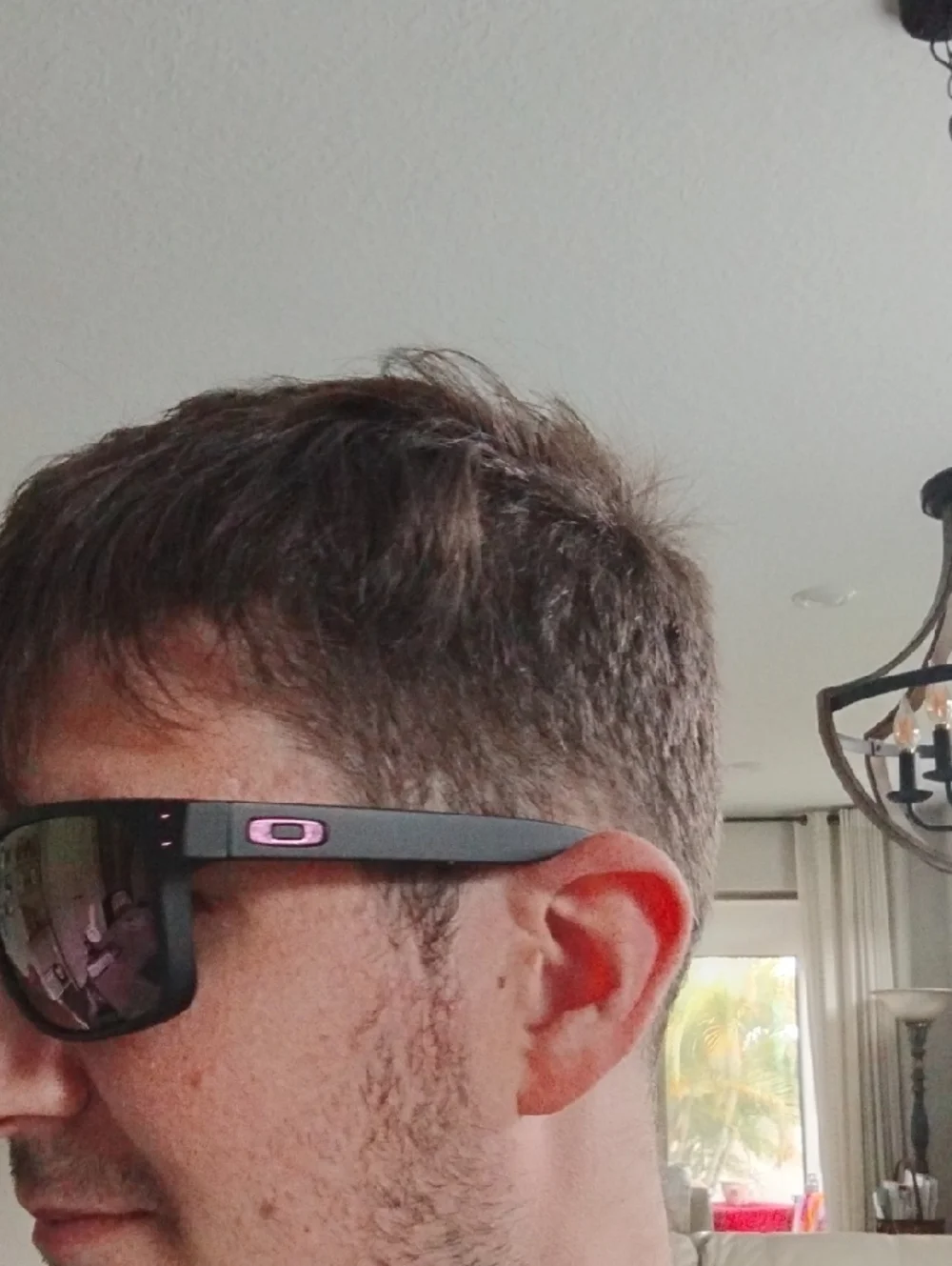 Oakley Black Frame Holbrook Sunglasses with Purple Mirror Lenses